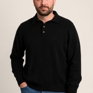 Northern Isles Men's Vintage Cashmere Long Sleeve Collard Button Sweater Sz XL